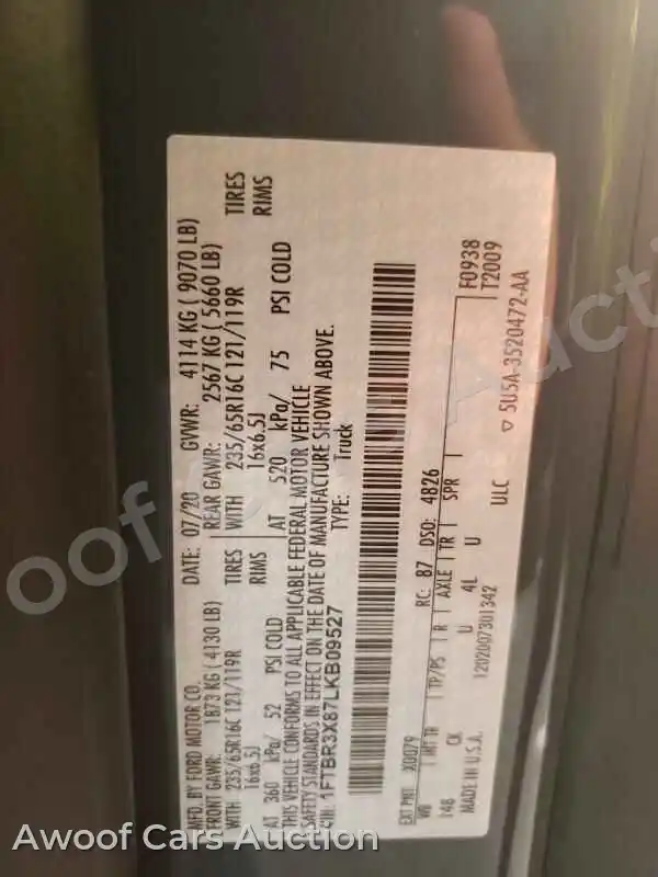 2020 Ford Transit 1FTBR3X87LKB09527 — Manheim auction photo 11