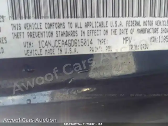 2016 Jeep Compass 1C4NJCEA4GD615014 — hoton gwanjo Iaai na 9