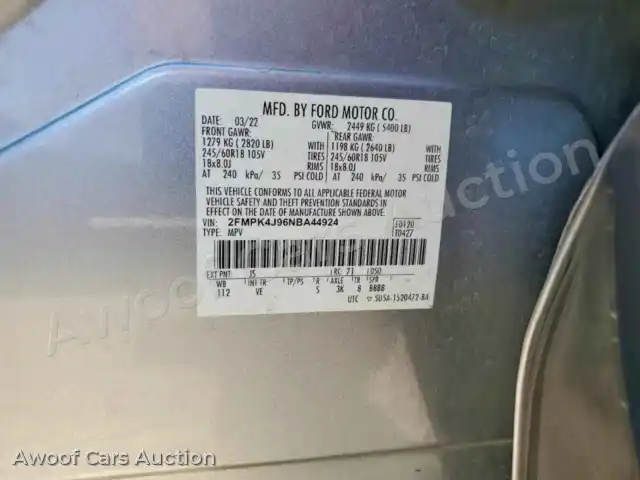 2022 Ford Edge 2FMPK4J96NBA44924 — Copart auction photo 12