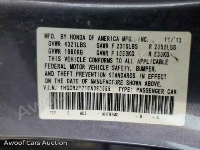 2014 Honda Accord 1HGCR2F71EA090555 — Copart auction photo 12
