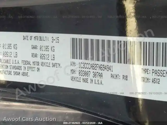 2015 Chrysler 200 1C3CCCAB2FN694941 — Iaai auction photo 9