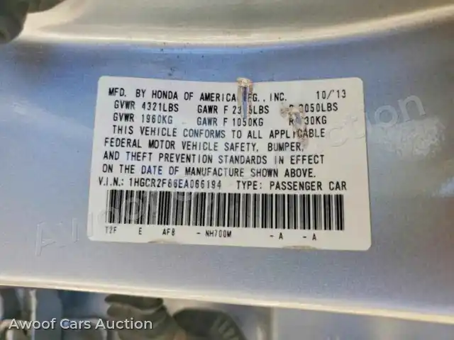 2014 Honda Accord 1HGCR2F86EA066194 — Copart auction photo 12