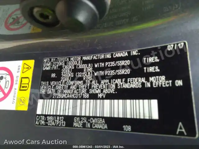 2017 Lexus RX 2T2BGMCA4HC017168 — hoton gwanjo Iaai na 9