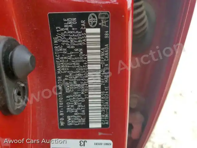 2013 Toyota Corolla 2T1BU4EE9DC054742 — Copart auction photo 12