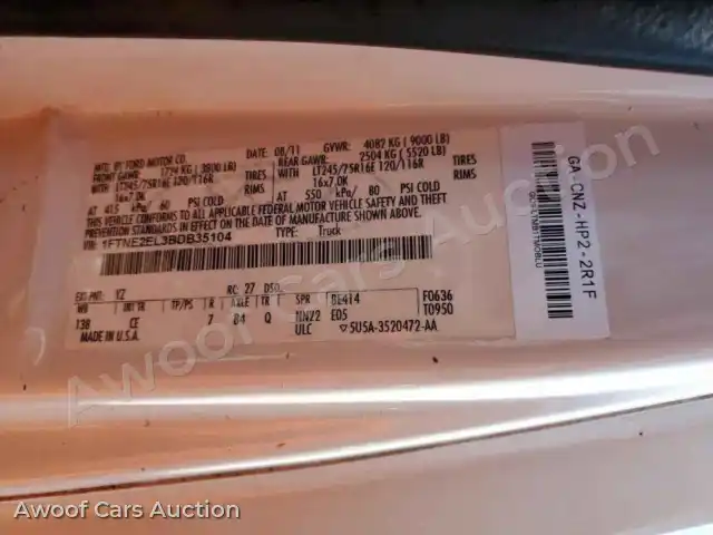 2011 Ford Econoline 1FTNE2EL3BDB35104 — Copart auction photo 13