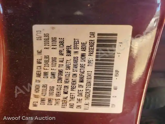 2013 Honda Accord 1HGCR2F35DA190413 — Copart auction photo 13