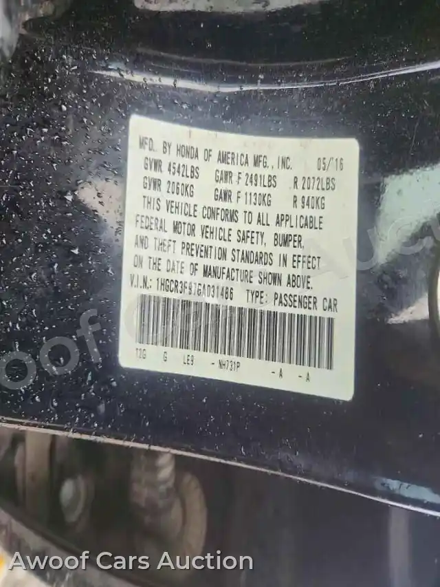 2016 Honda Accord 1HGCR3F97GA031486 — photo 12 de la vente Copart