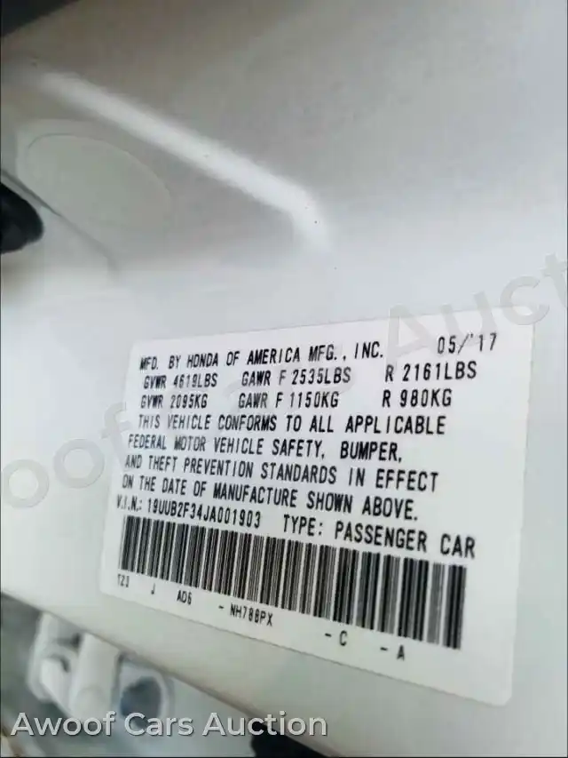 2018 Acura TLX 19UUB2F34JA001903 — Copart auction photo 10