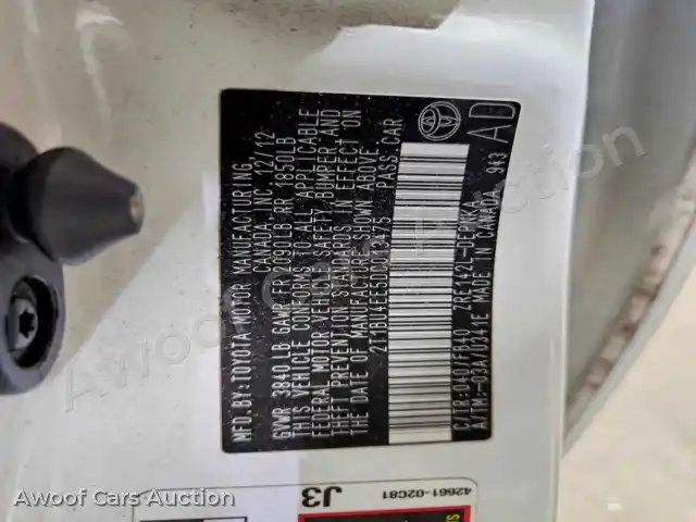 2013 Toyota Corolla 2T1BU4EE5DC013475 — Copart auction photo 12
