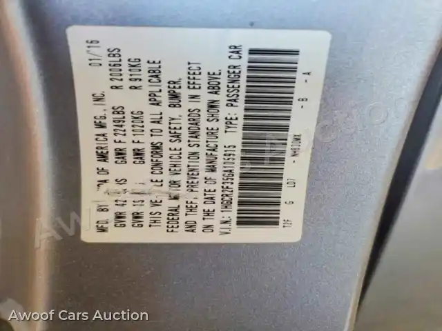 2016 Honda Accord 1HGCR2F35GA105915 — Copart auction photo 13