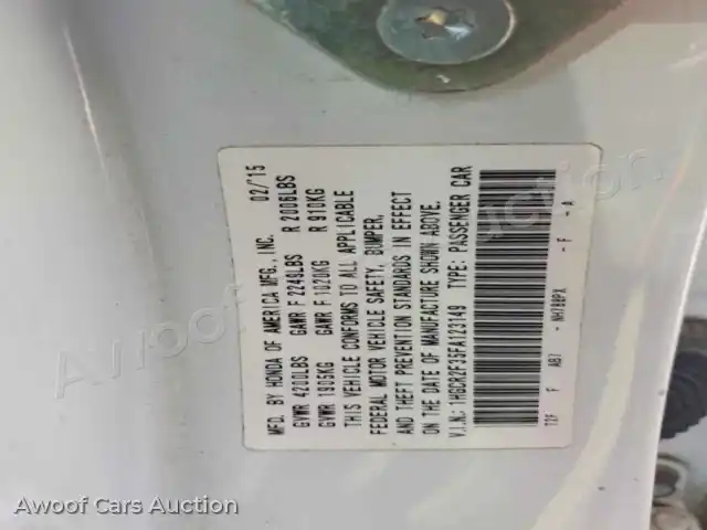 2015 Honda Accord 1HGCR2F35FA123149 — Copart auction photo 12