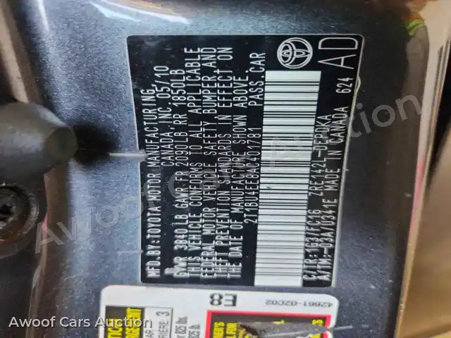 2010 Toyota Corolla 2T1BU4EE8AC401781 — Copart auction photo 12