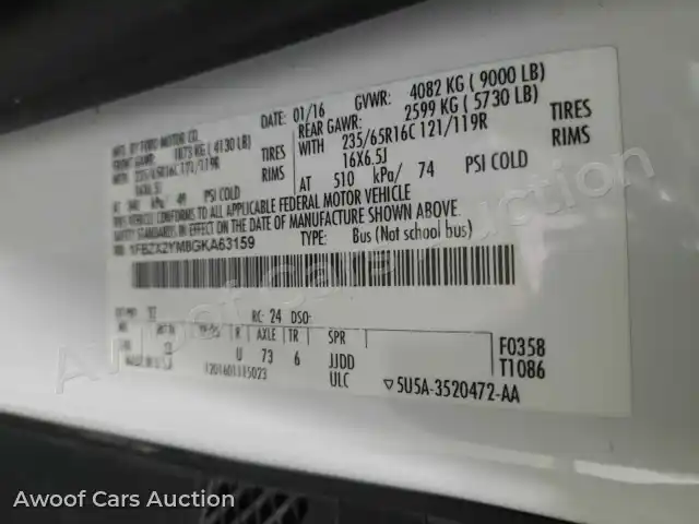 2016 Ford Transit 1FBZX2YM8GKA63159 — Manheim auction photo 15