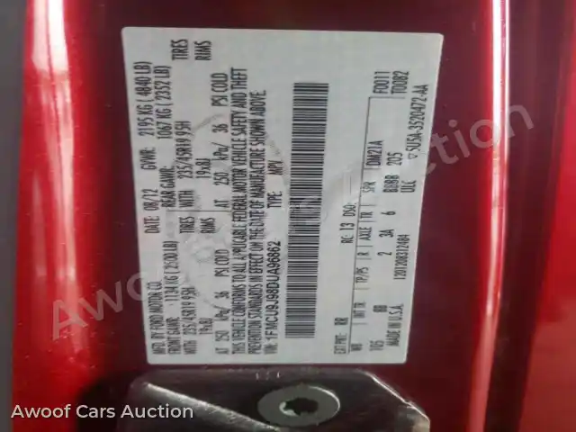 2013 Ford Escape 1FMCU9J98DUA96862 — Copart auction photo 13