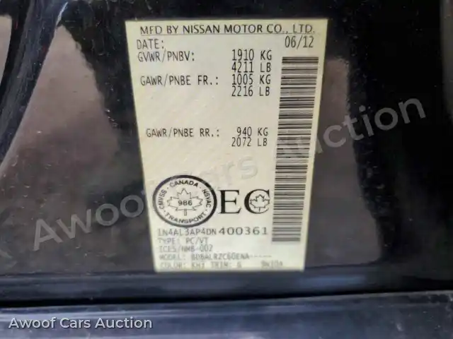 2013 Nissan Altima 1N4AL3AP4DN400361 — Copart auction photo 13
