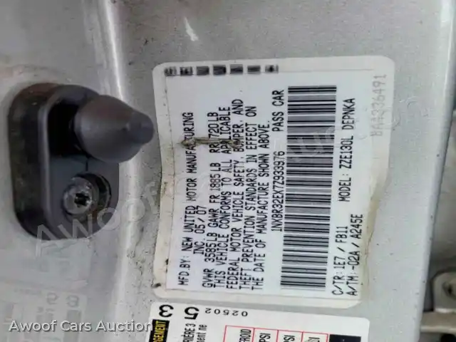 2007 Toyota Corolla 1NXBR32EX7Z933976 — hoton gwanjo Copart na 12