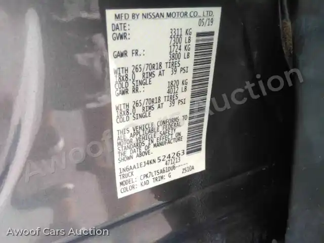 2019 Nissan ALL Other 1N6AA1EJ4KN524263 — Manheim auction photo 11