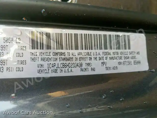 2017 Jeep Cherokee 1C4PJLCB6HD233430 — Copart auction photo 10