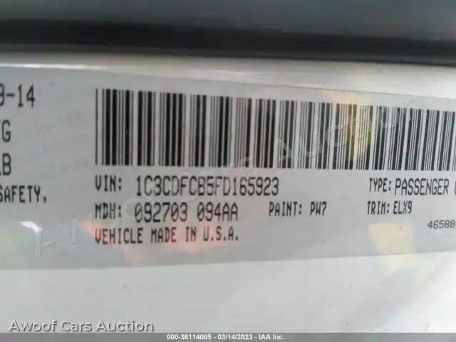 2015 Dodge Dart 1C3CDFCB5FD165923 — Iaai auction photo 9