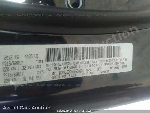 2016 Jeep Compass 1C4NJCBA9GD634081 — Iaai auction photo 9