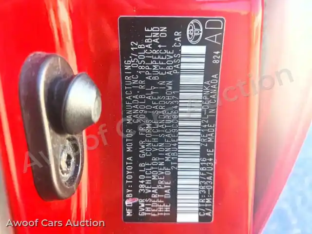 2012 Toyota Corolla 2T1BU4EE9CC864371 — Copart auction photo 12