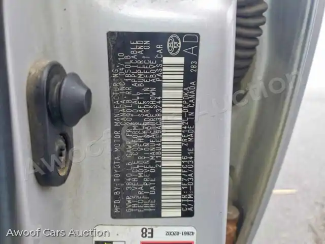 2010 Toyota Corolla 2T1BU4EE9AC383744 — photo 12 de la vente Copart