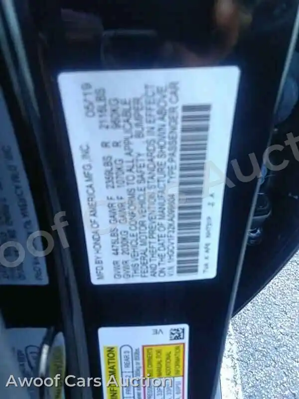 2019 Honda Accord 1HGCV1F32KA099604 — Manheim auction photo 12
