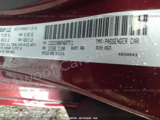 2015 Chrysler 200 1C3CCCAB8FN637711 — Iaai auction photo 9