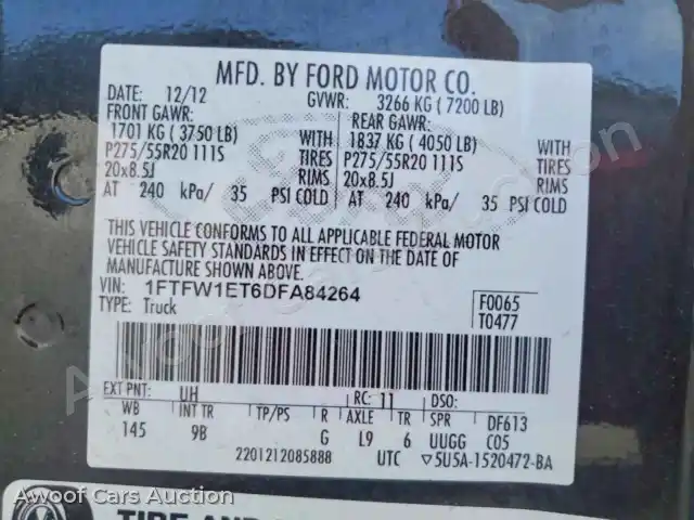 2013 Ford F150 1FTFW1ET6DFA84264 — Copart auction photo 12