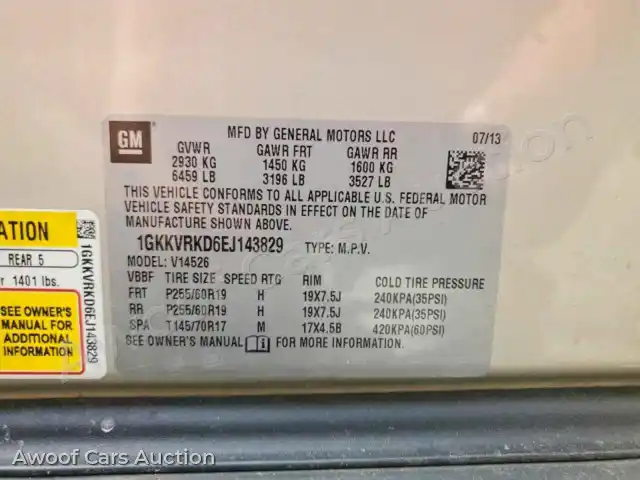 2014 GMC Acadia 1GKKVRKD6EJ143829 — photo 13 de la vente Copart