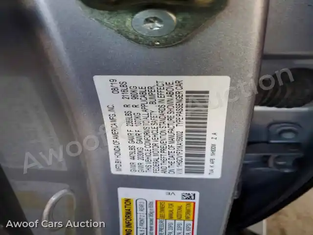 2019 Honda Accord 1HGCV1F31KA159002 — Copart auction photo 12