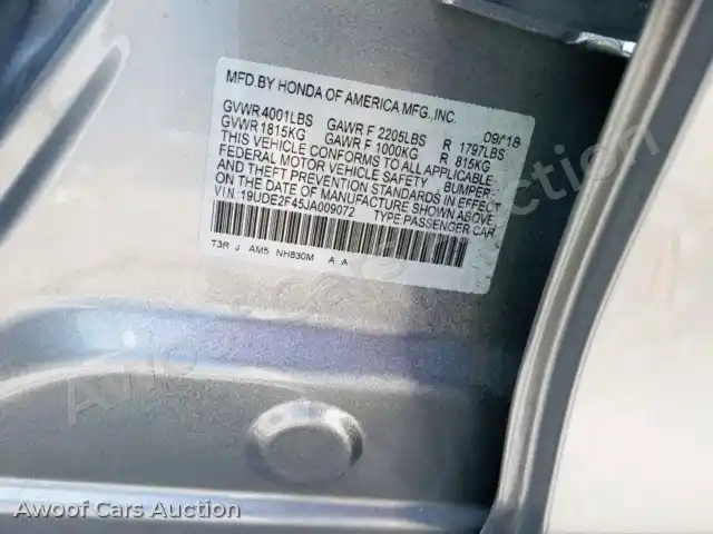 2018 Acura ILX Specia 19UDE2F45JA009072 — Copart auction photo 10