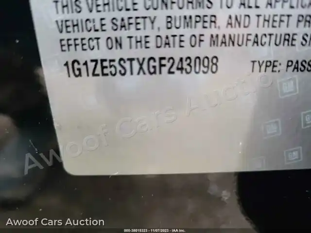 2016 Chevrolet Malibu 1G1ZE5STXGF243098 — Iaai auction photo 9