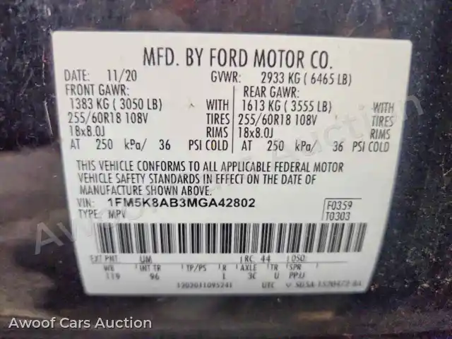 2021 Ford Explorer 1FM5K8AB3MGA42802 — photo 14 de la vente Copart