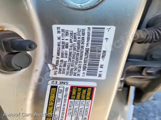 2006 Honda Civic 1HGFA16576L005463 — Copart auction photo 12