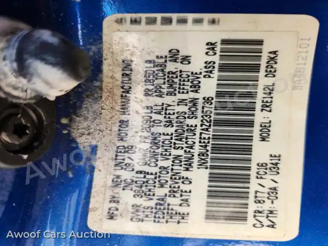 2010 Toyota Corolla 1NXBU4EE7AZ235736 — Copart auction photo 12