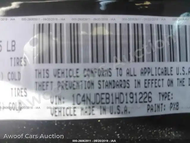 2017 Jeep Compass 1C4NJDEB1HD191226 — Iaai auction photo 9