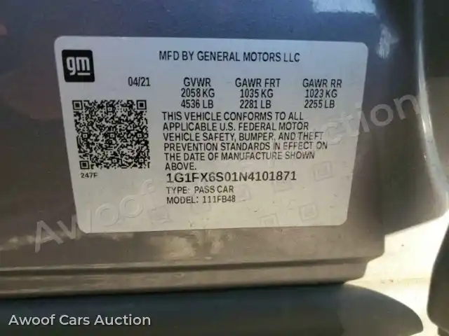 2022 Chevrolet Bolt 1G1FX6S01N4101871 — Copart auction photo 13