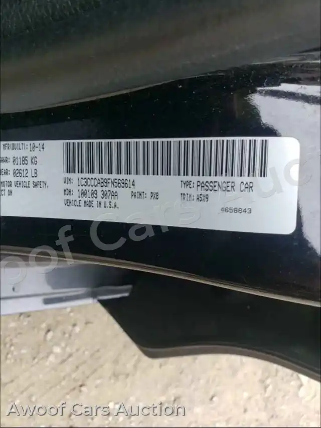 2015 Chrysler 200 1C3CCCAB9FN569614 — Copart auction photo 10