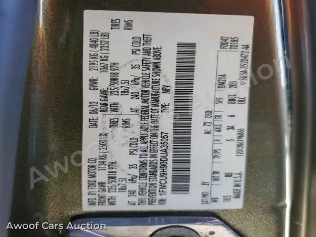 2013 Ford Escape 1FMCU9H90DUA35057 — Copart auction photo 13