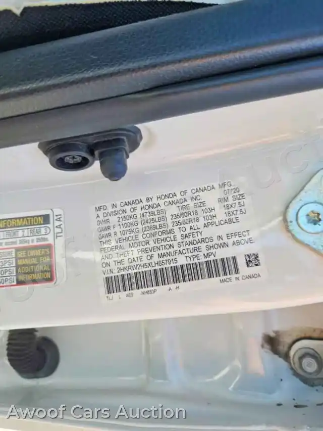 2020 Honda CRV 2HKRW2H5XLH657915 — Copart auction photo 14