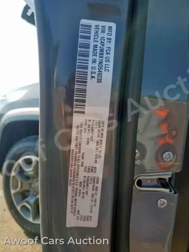 2022 Jeep Cherokee 1C4PJMBX1ND549235 — Copart auction photo 13