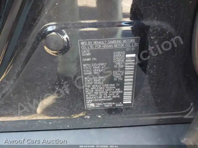 2017 Nissan Rogue KNMAT2MT4HP603287 — hoton gwanjo Iaai na 9