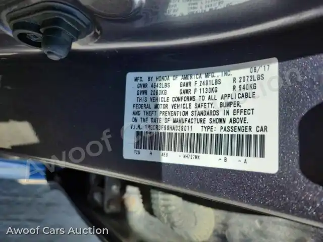 2017 Honda Accord 1HGCR3F99HA039011 — Copart auction photo 12