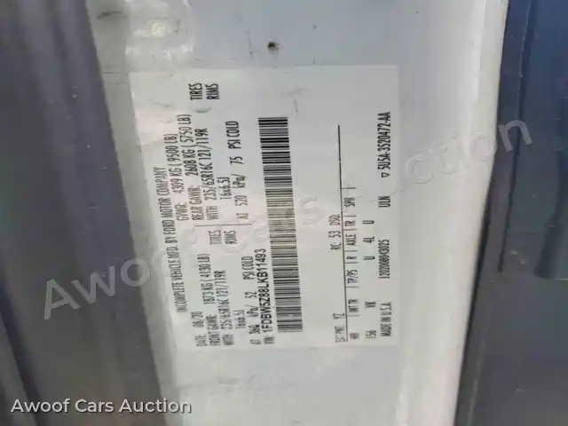 2020 Ford Transit 1FDBW5Z88LKB11493 — hoton gwanjo Copart na 13