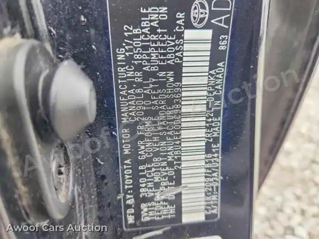 2013 Toyota Corolla 2T1BU4EE0DC983699 — Copart auction photo 12