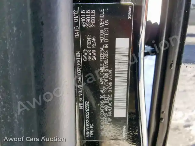 2012 Volvo S60 YV1622FS2C2125562 — photo 10 de la vente Copart