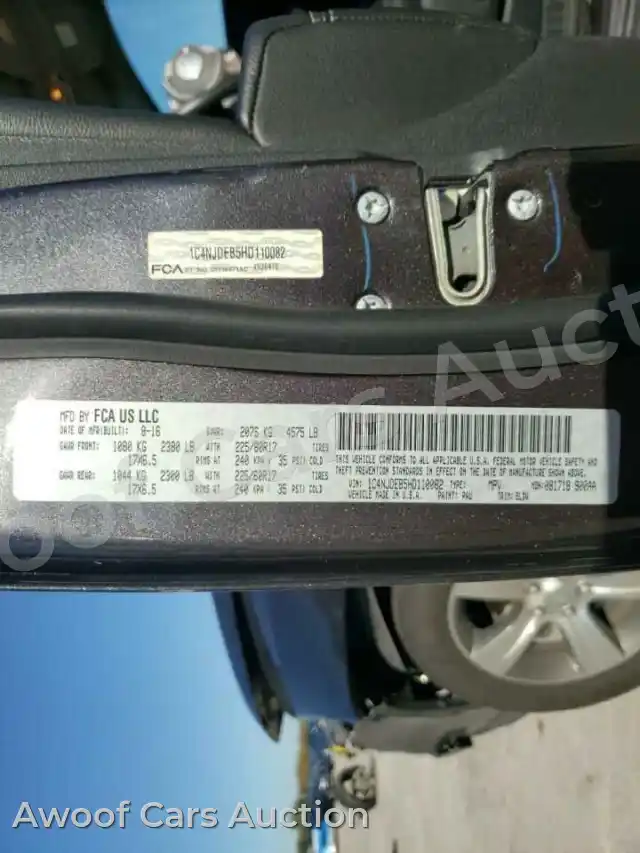 2017 Jeep Compass 1C4NJDEB5HD110082 — Copart auction photo 10