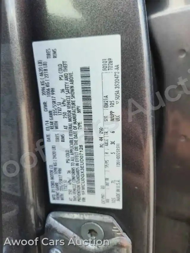 2014 Ford Escape 1FMCU0GX3EUD07128 — Copart auction photo 13