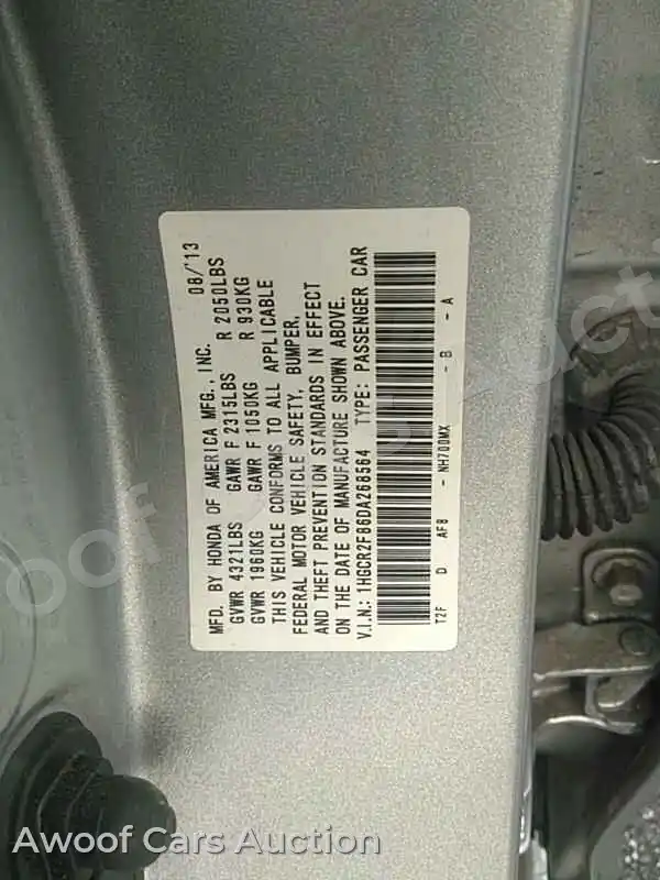 2013 Honda Accord 1HGCR2F86DA268564 — hoton gwanjo Manheim na 11